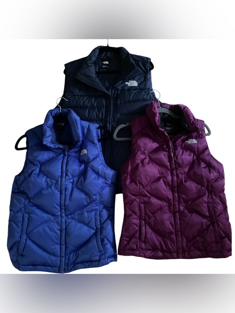 The North Face Women's Puffer Vest Trio - Navy, Royal Blue & Plum